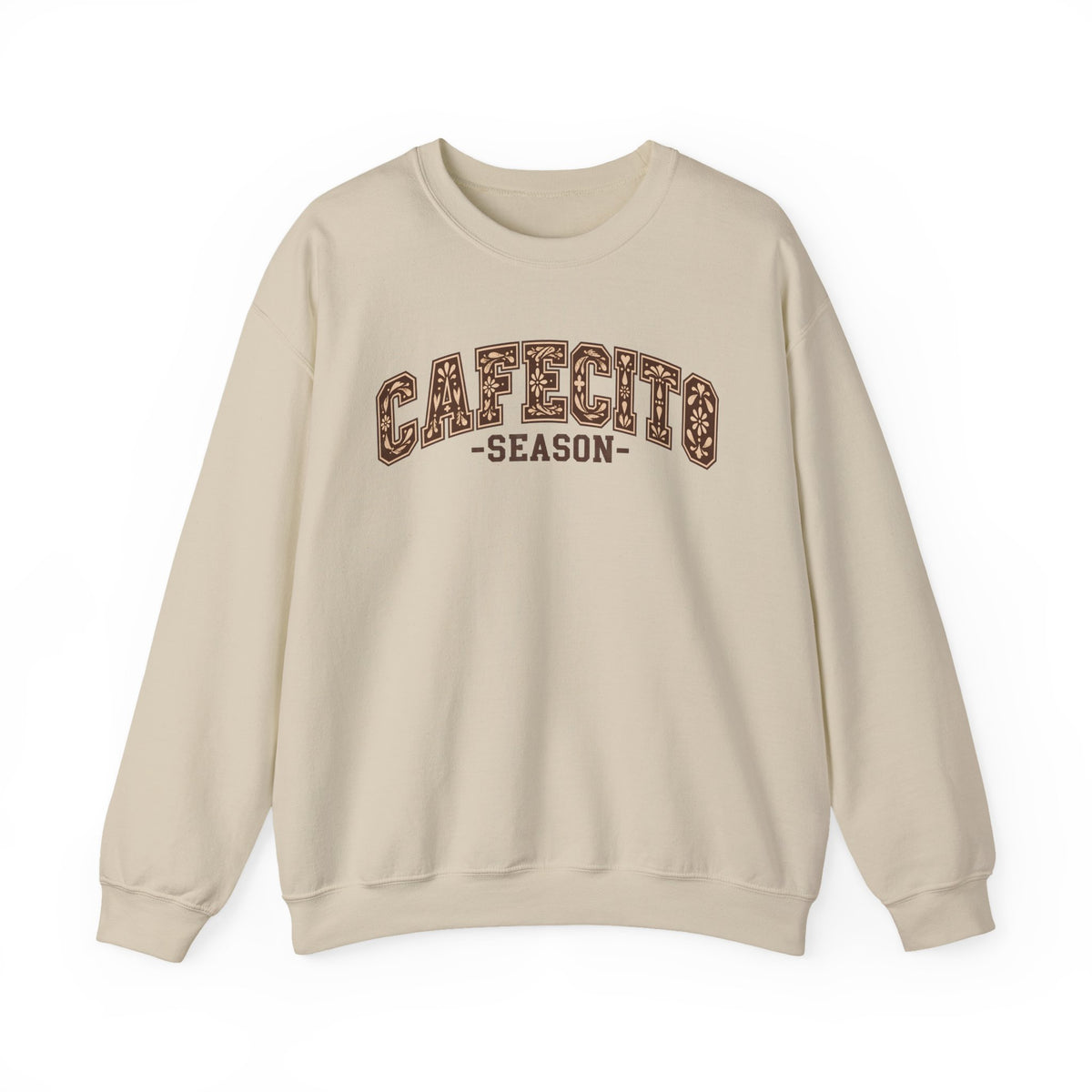 Cafecito Season Varsity Crewneck Sweatshirt | Latina Coffee Lover Gift