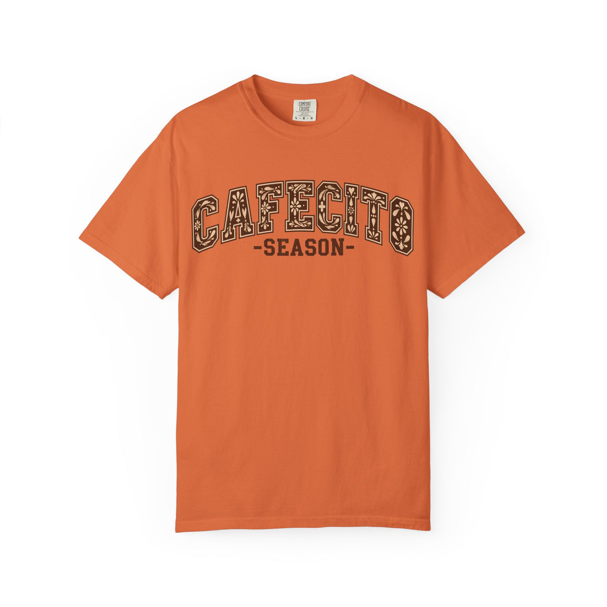 Cafecito Season Varsity T-Shirt | Comfort Colors Garment-Dyed Tee