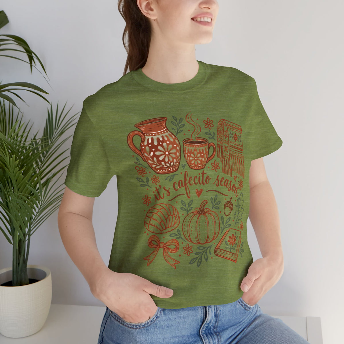 It's Cafecito Season Illustrated Tee | Talavera & Rebozo Latina Shirt, Camiseta Ilustrada Cafecito