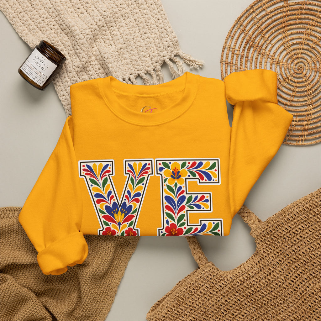 Venezuela Floral Monogram Crewneck | Venezuelan Heritage Pride Sweatshirt