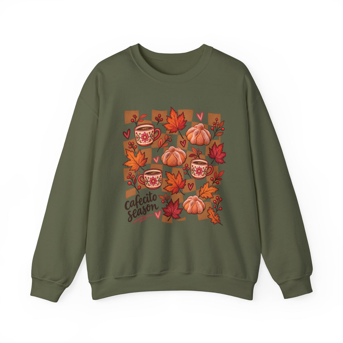 Cafecito Season Fall Crewneck Sweatshirt | Pumpkin Latina Sweater, Sudadera Otoño Cafecito, Cozy Fall Gift