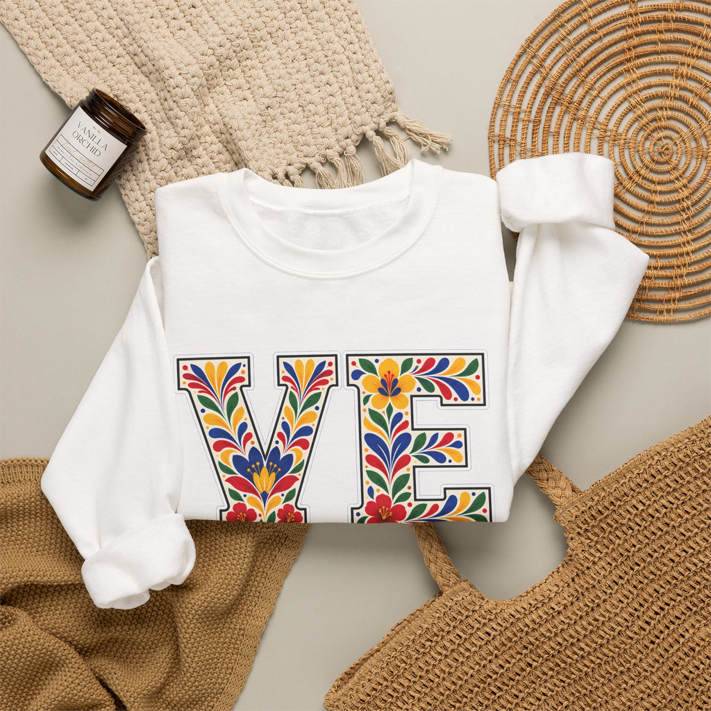 Venezuela Floral Monogram Crewneck | Venezuelan Heritage Pride Sweatshirt