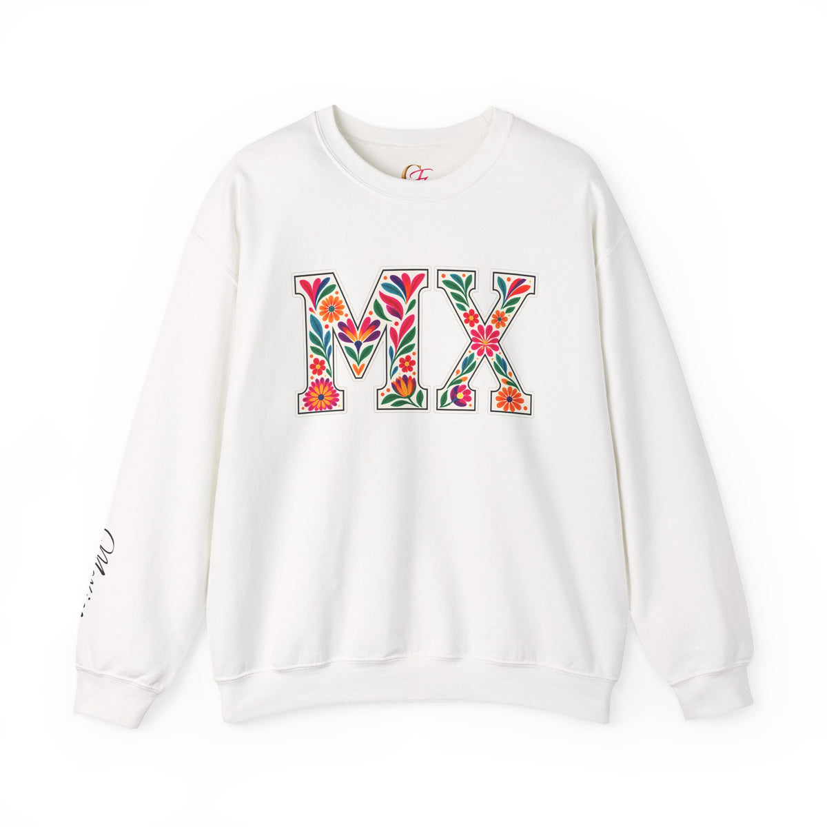 Mexico Floral Monogram Crewneck | Mexican Heritage Pride Sweatshirt
