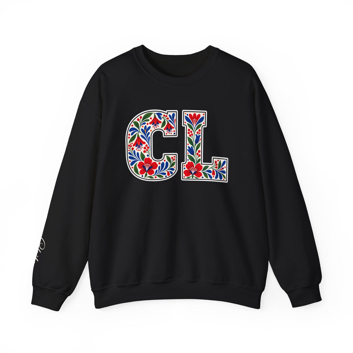 Chile Floral Monogram Crewneck | Chilean Heritage Pride Sweatshirt