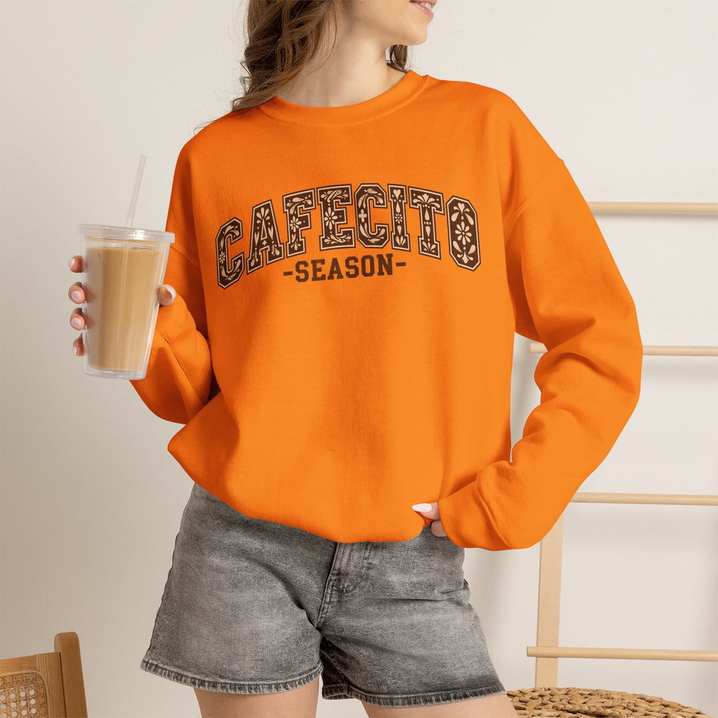 Cafecito Season Varsity Crewneck Sweatshirt | Latina Coffee Lover Gift