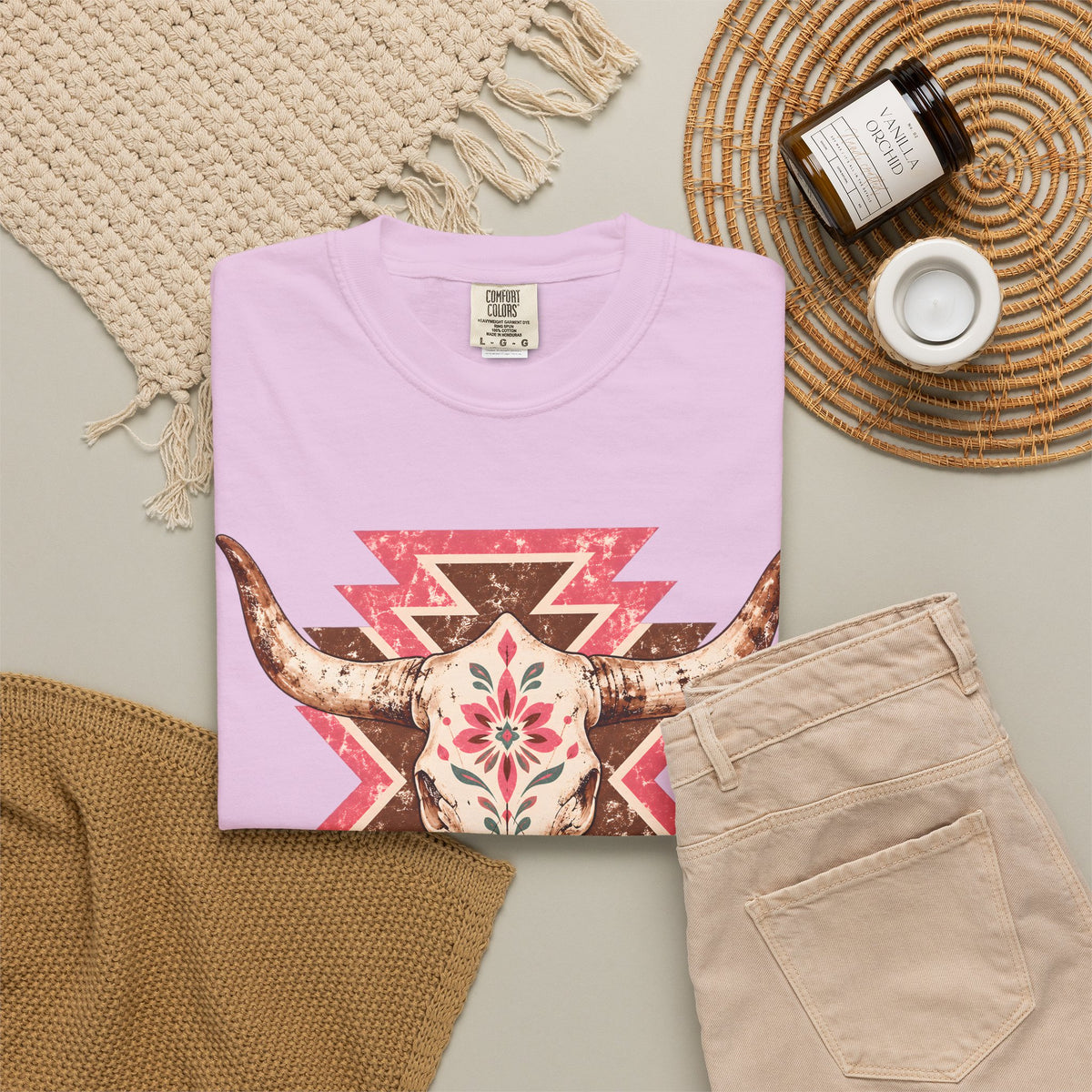 Vaquera Rosa Western Cow Skull Tee | Floral Southwestern Cowgirl Shirt