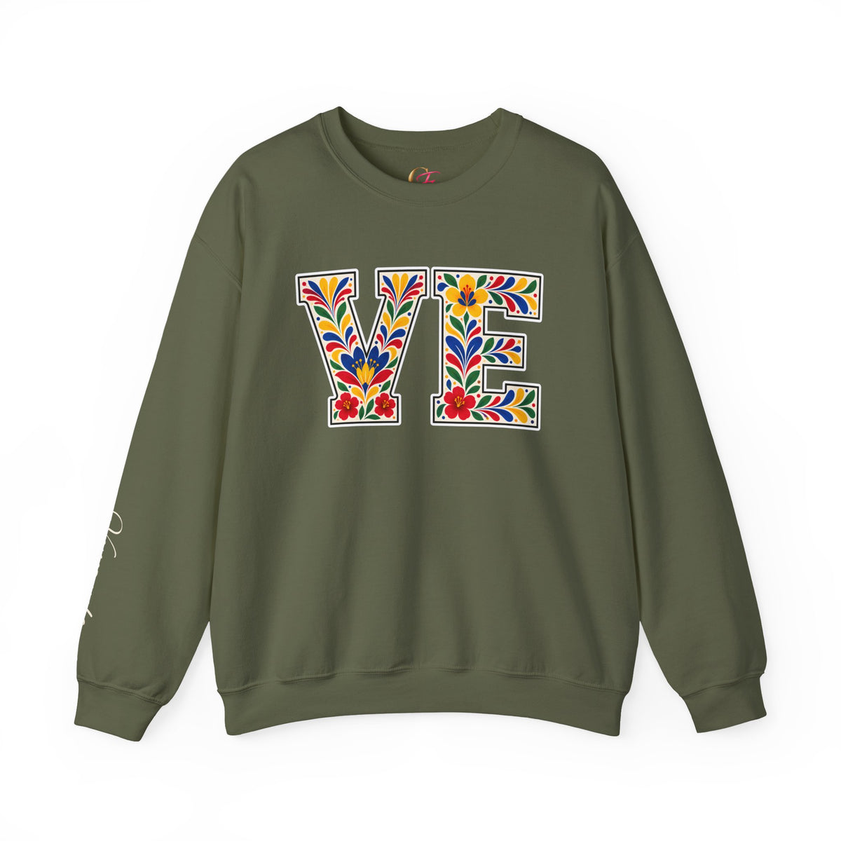 Venezuela Floral Monogram Crewneck | Venezuelan Heritage Pride Sweatshirt