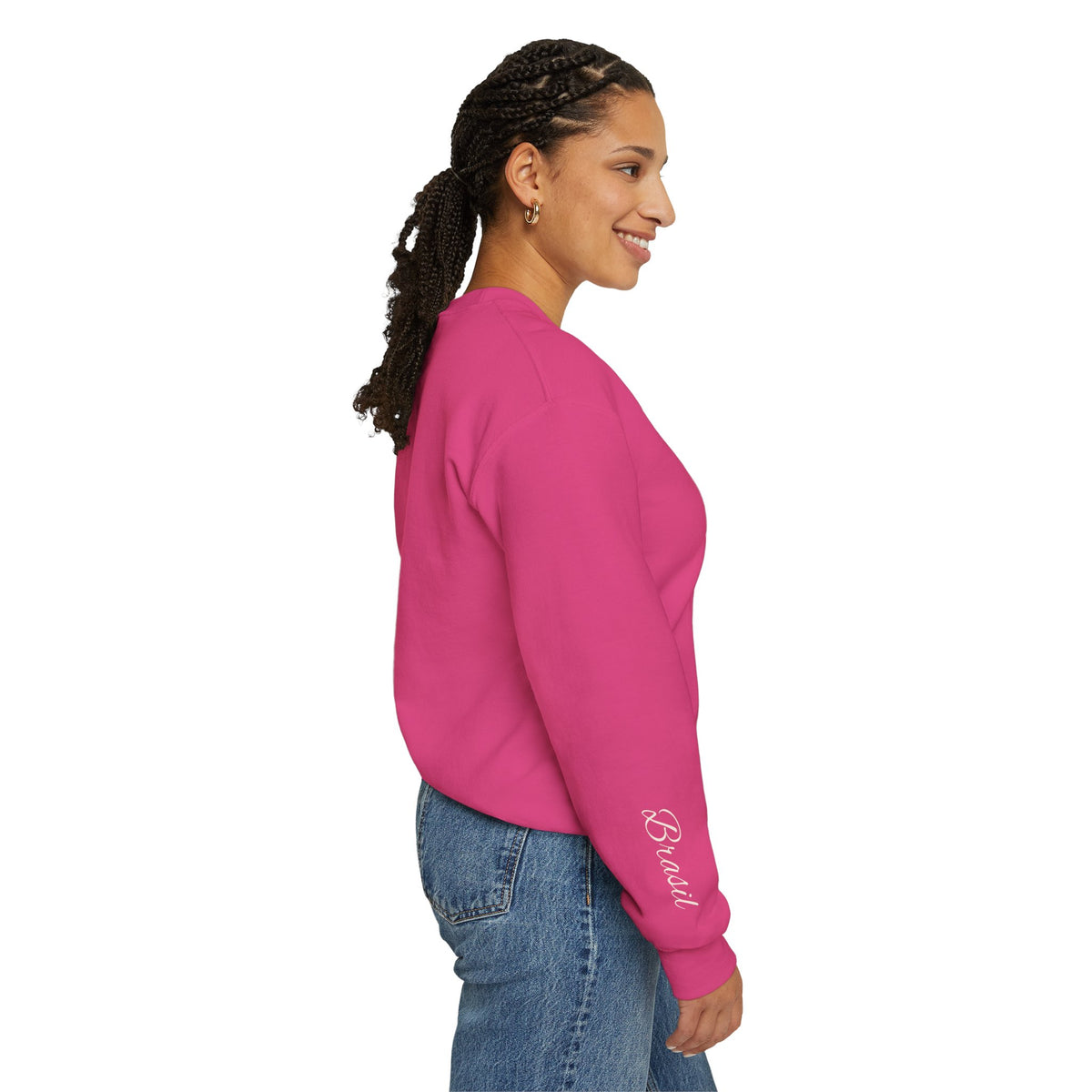 Brazil Floral Monogram Crewneck | Brazilian Heritage Pride Sweatshirt