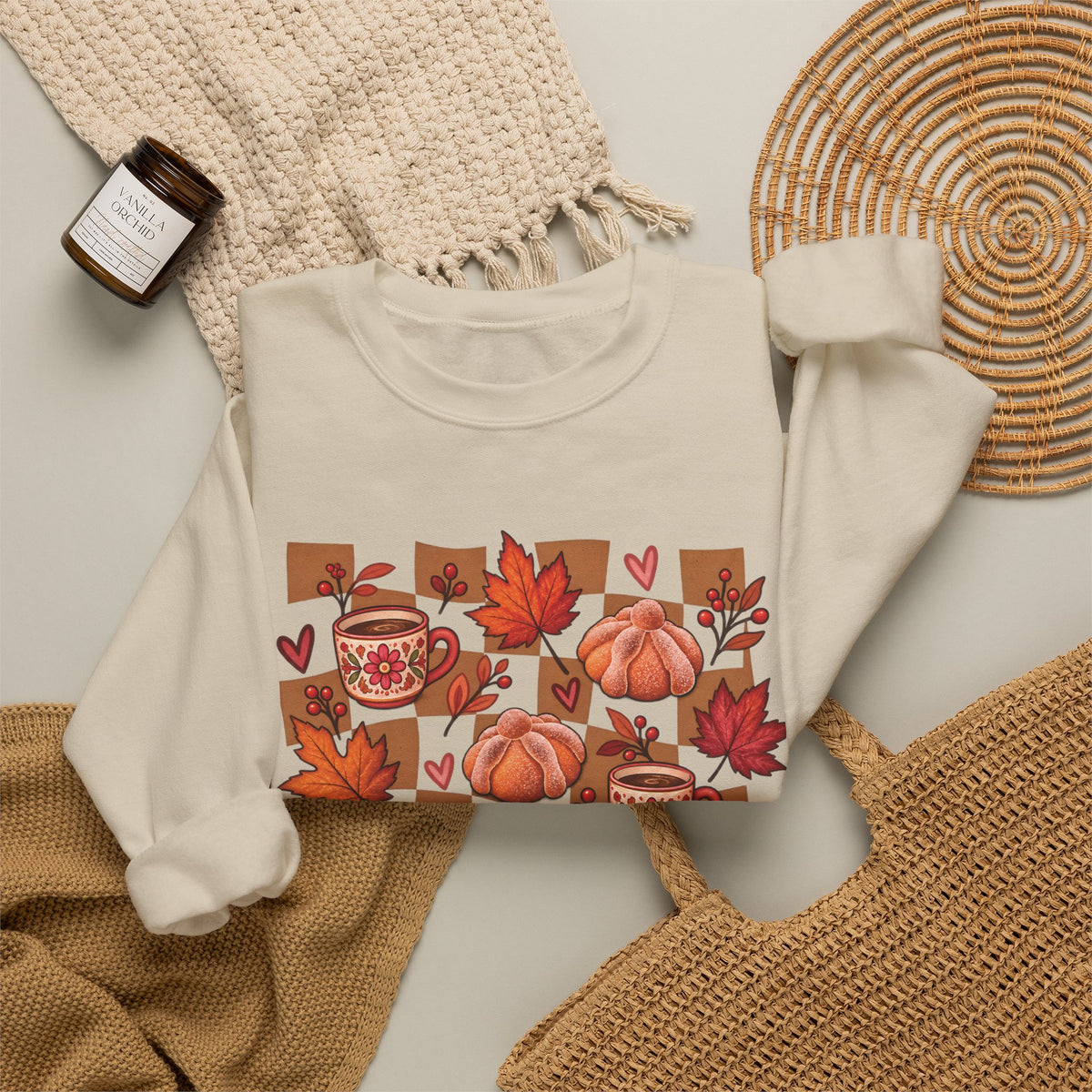 Cafecito Season Fall Crewneck Sweatshirt | Pumpkin Latina Sweater, Sudadera Otoño Cafecito, Cozy Fall Gift