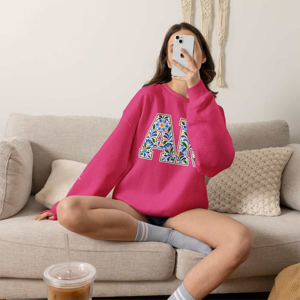 Argentina Floral Monogram Crewneck | Argentine Pride Sweatshirt