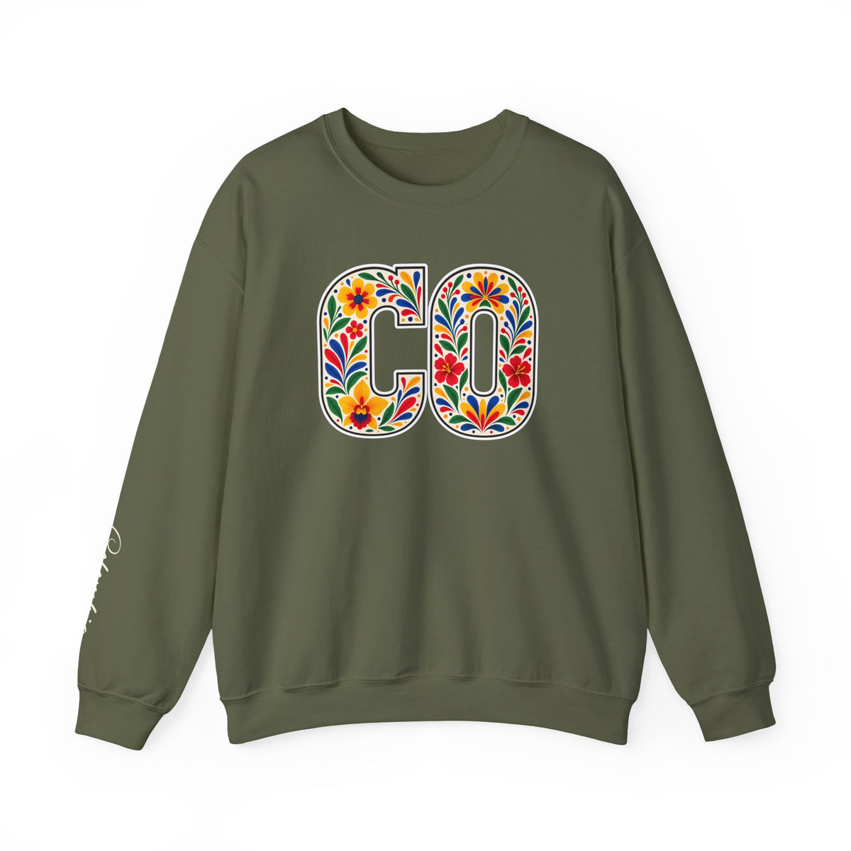 Colombia Floral Monogram Crewneck | Colombian Pride Sweatshirt