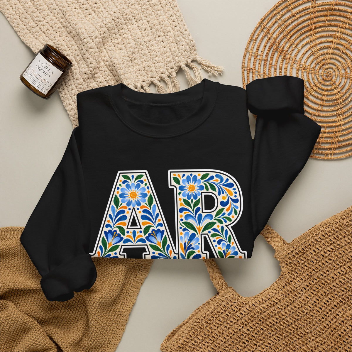Argentina Floral Monogram Crewneck | Argentine Pride Sweatshirt