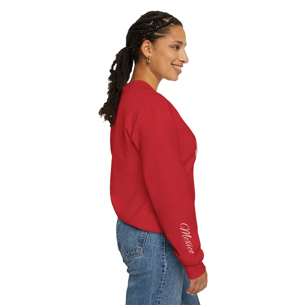 Mexico Floral Monogram Crewneck | Mexican Heritage Pride Sweatshirt