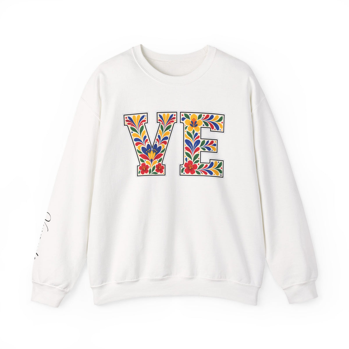 Venezuela Floral Monogram Crewneck | Venezuelan Heritage Pride Sweatshirt