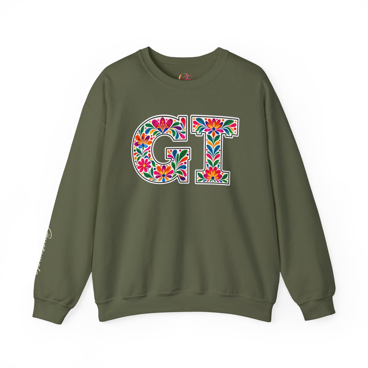 Guatemala Floral Monogram Crewneck | Guatemalan Heritage Pride Sweatshirt