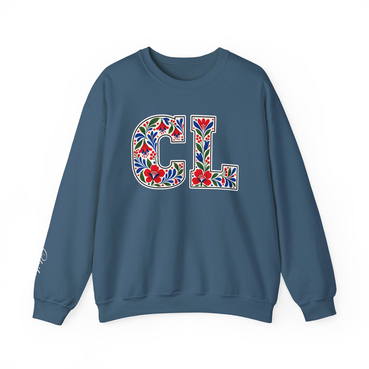 Chile Floral Monogram Crewneck | Chilean Heritage Pride Sweatshirt