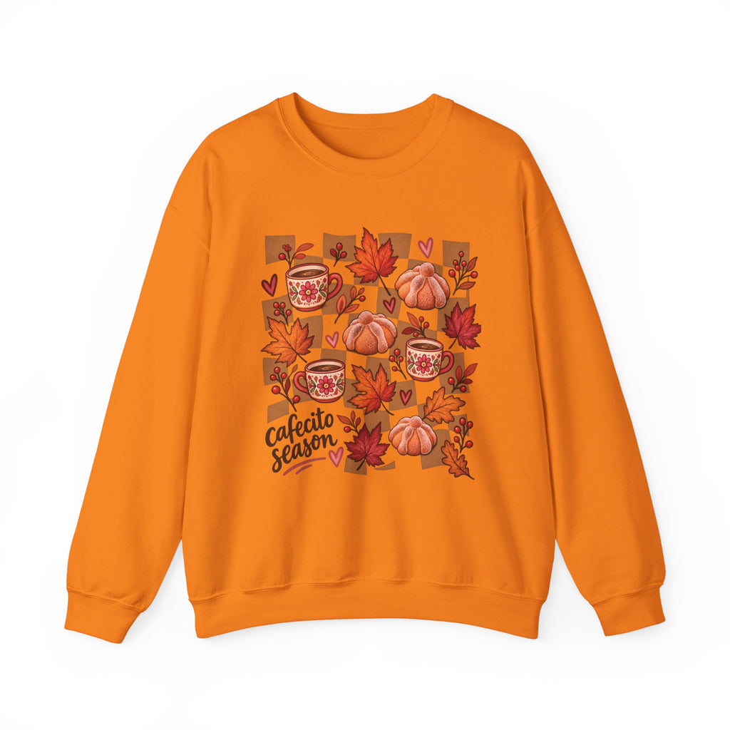 Cafecito Season Fall Crewneck Sweatshirt | Pumpkin Latina Sweater, Sudadera Otoño Cafecito, Cozy Fall Gift
