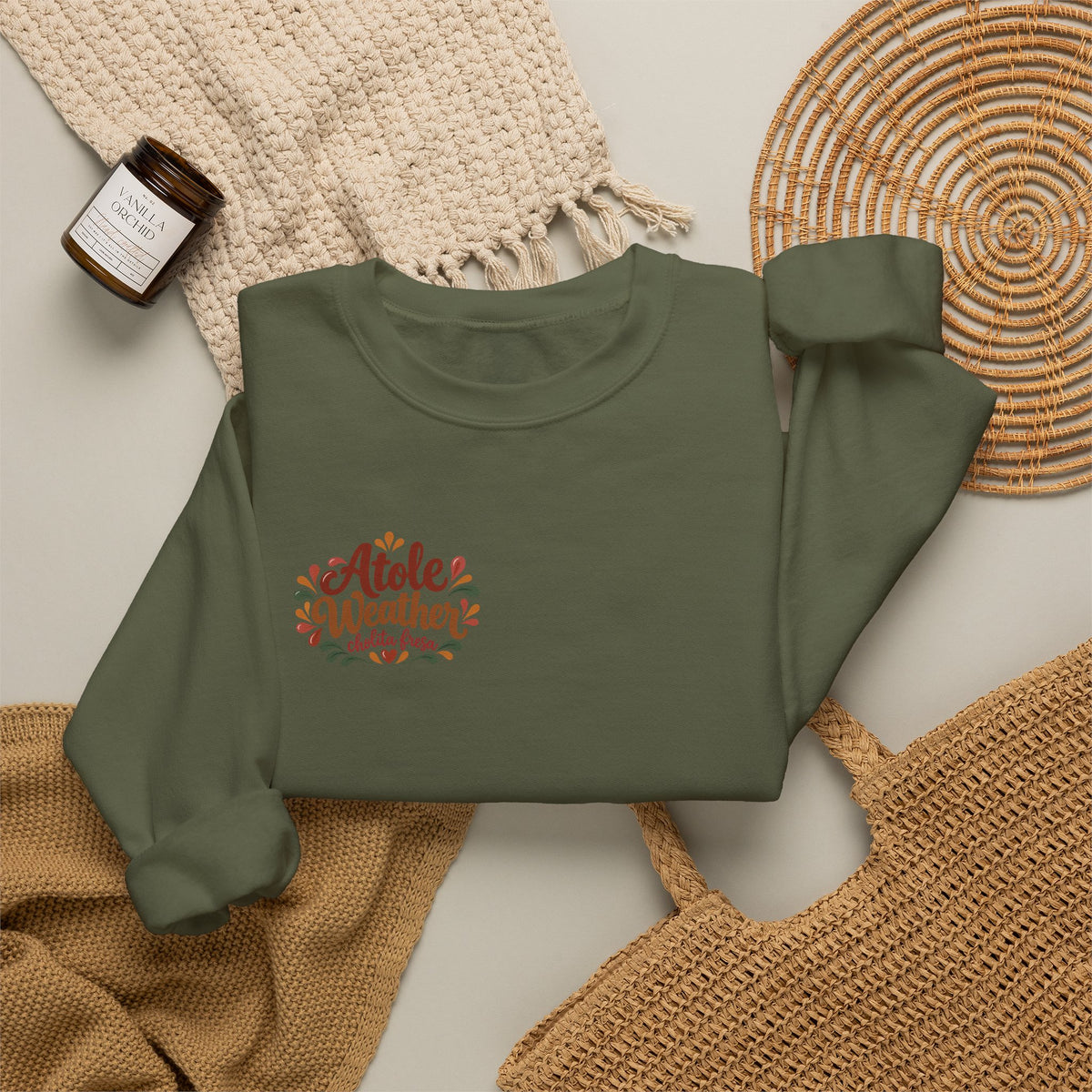 Atole Weather Crewneck Sweatshirt – Cozy Latina Fall Sweater