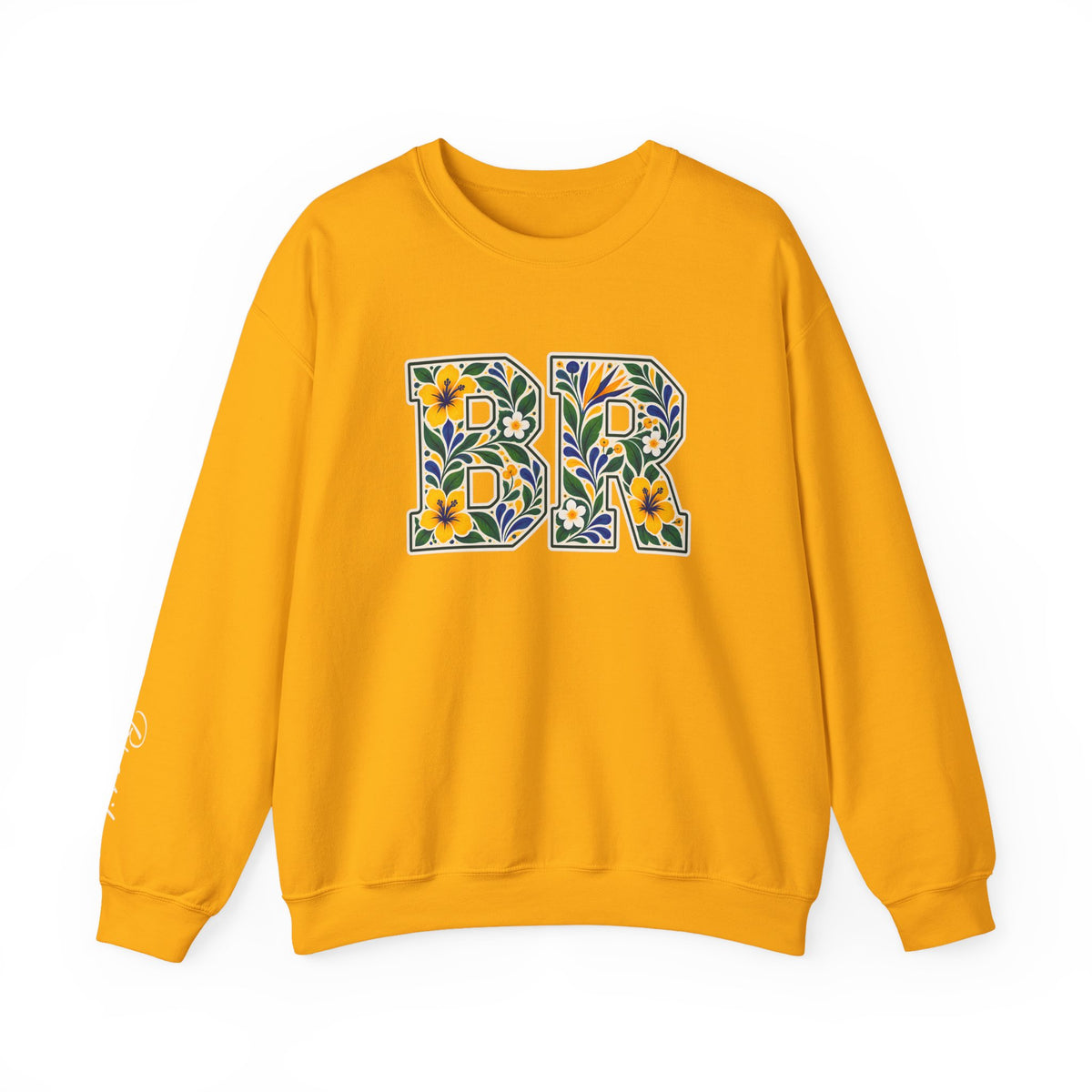 Brazil Floral Monogram Crewneck | Brazilian Heritage Pride Sweatshirt