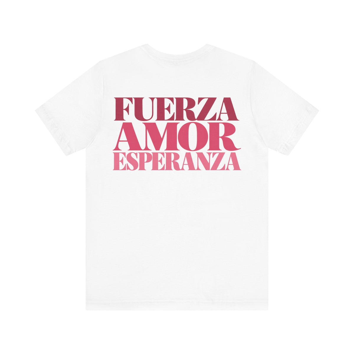 Floral Ribbon Breast Cancer Awareness T-Shirt | Fuerza Amor Esperanza