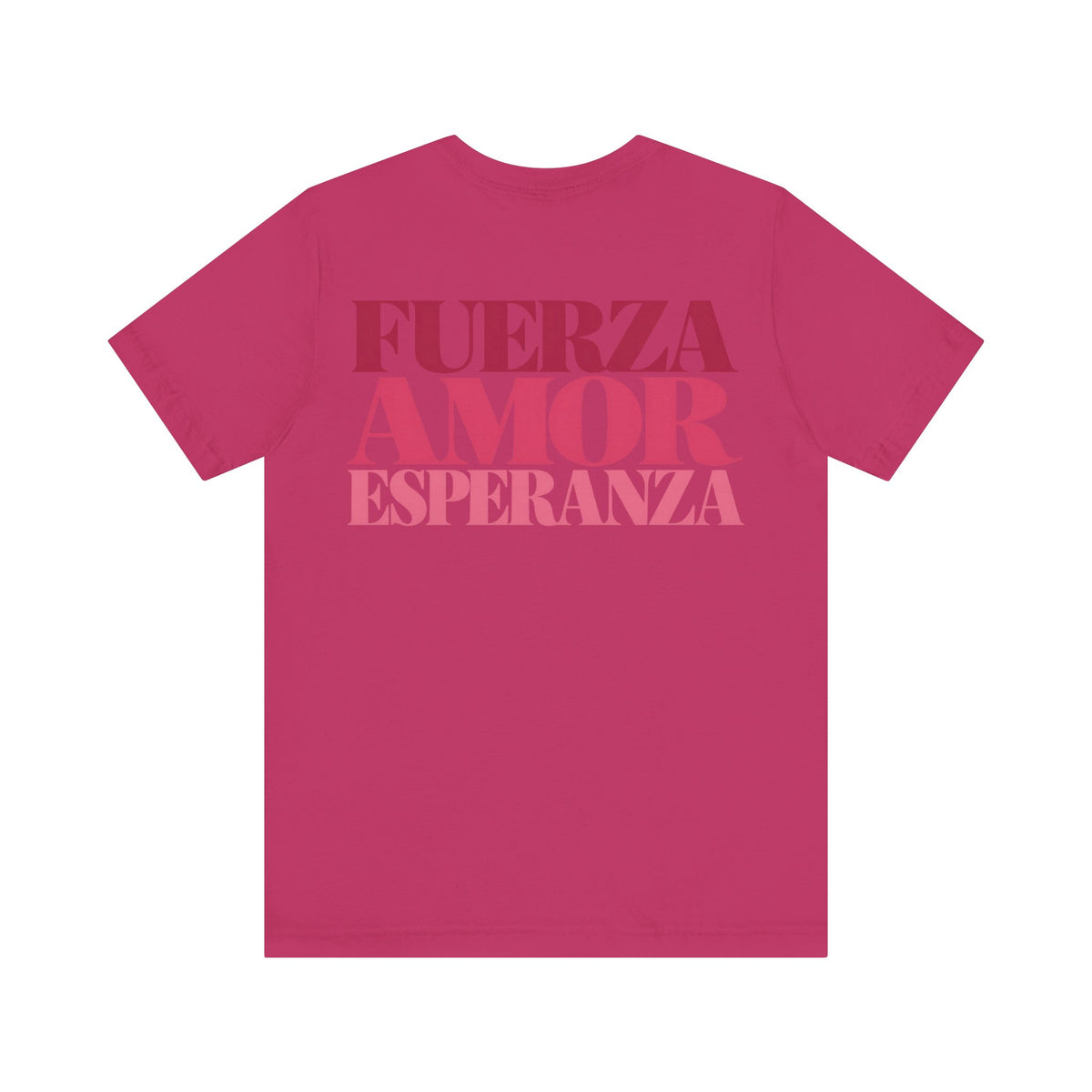 Floral Ribbon Breast Cancer Awareness T-Shirt | Fuerza Amor Esperanza