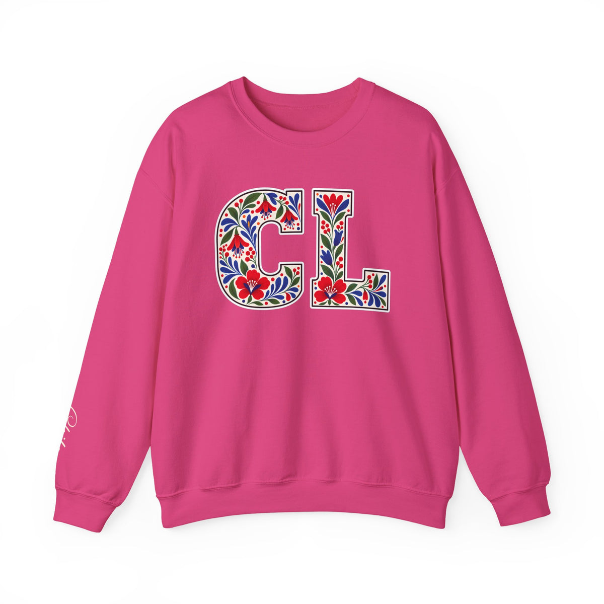 Chile Floral Monogram Crewneck | Chilean Heritage Pride Sweatshirt