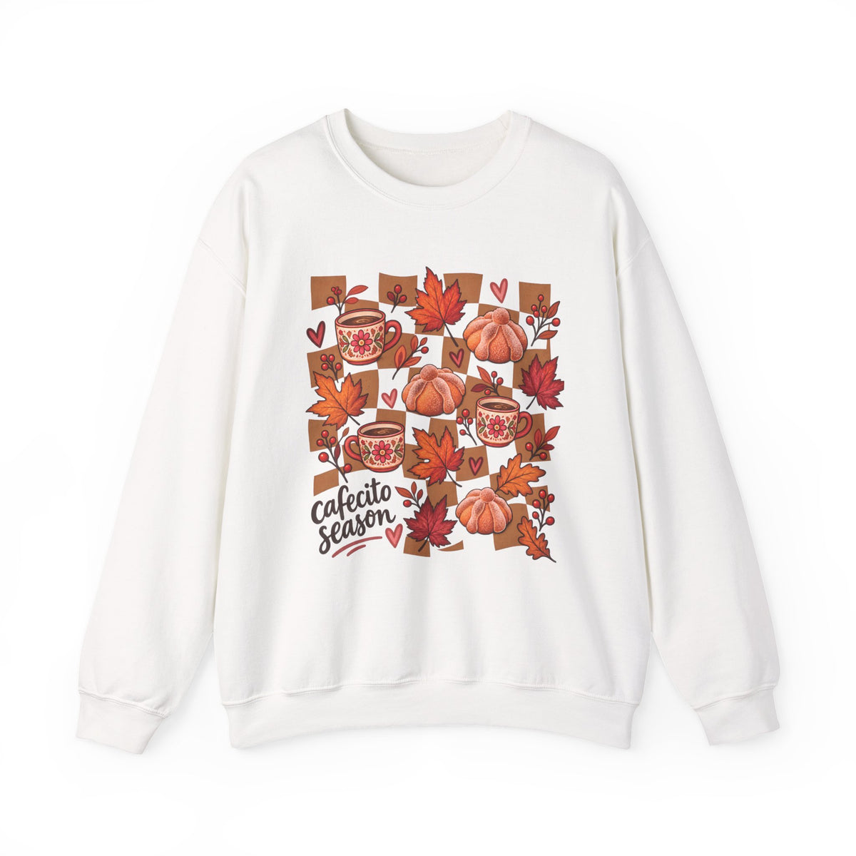 Cafecito Season Fall Crewneck Sweatshirt | Pumpkin Latina Sweater, Sudadera Otoño Cafecito, Cozy Fall Gift