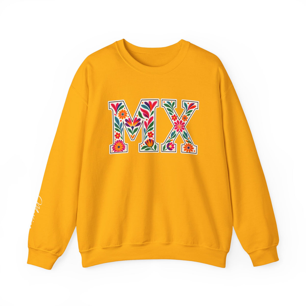 Mexico Floral Monogram Crewneck | Mexican Heritage Pride Sweatshirt