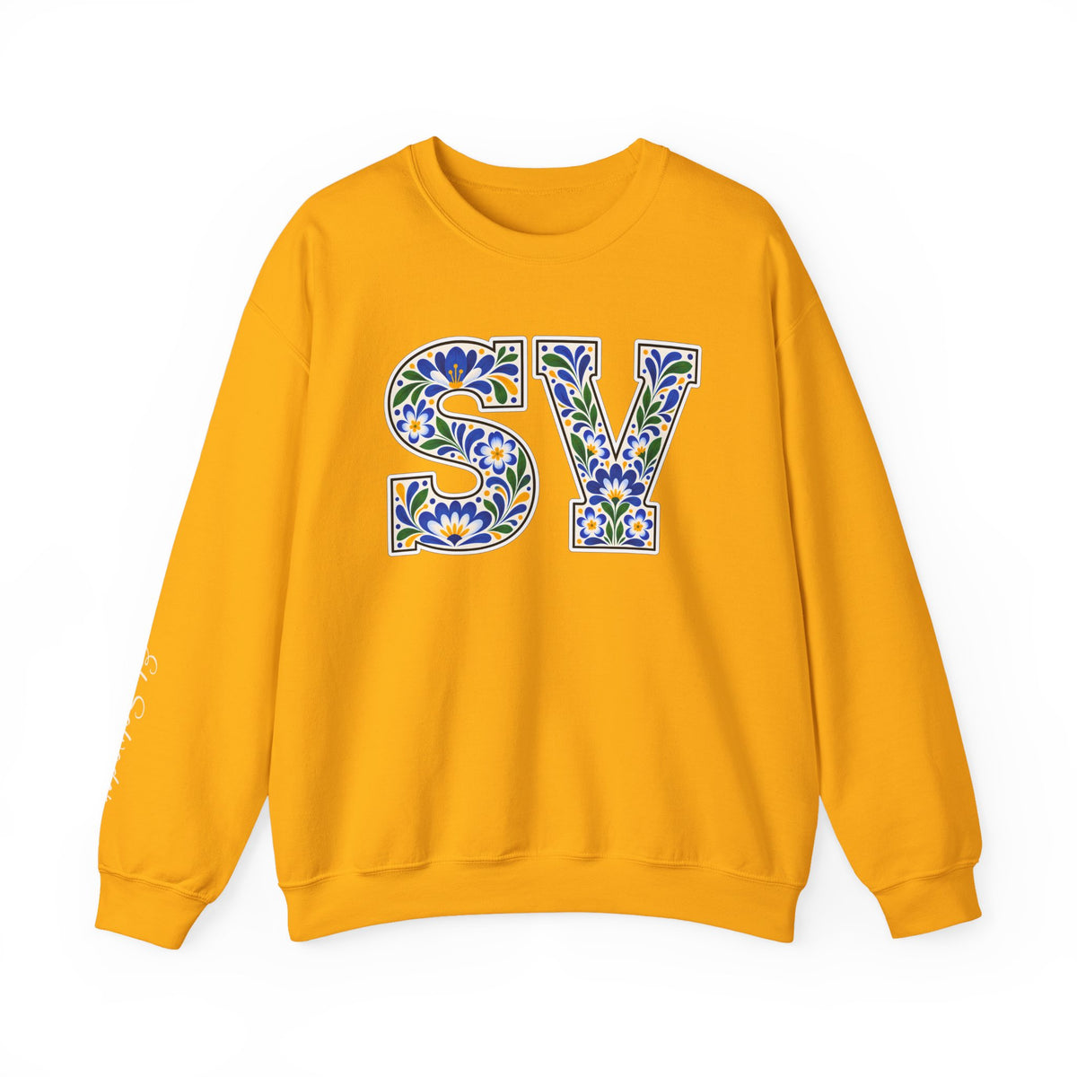 El Salvador Floral Monogram Crewneck | Salvadoran Pride Sweatshirt