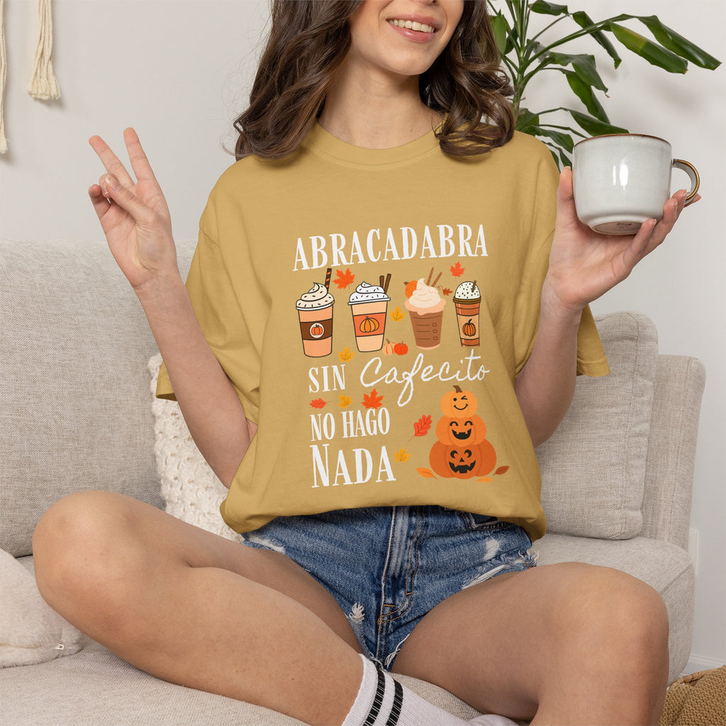 Abracadabra Sin Cafecito No Hago Nada T-Shirt | Halloween Coffee Tee