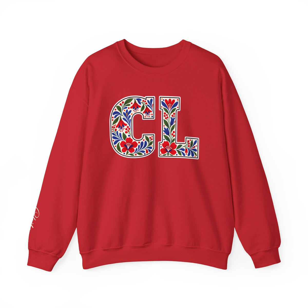 Chile Floral Monogram Crewneck | Chilean Heritage Pride Sweatshirt