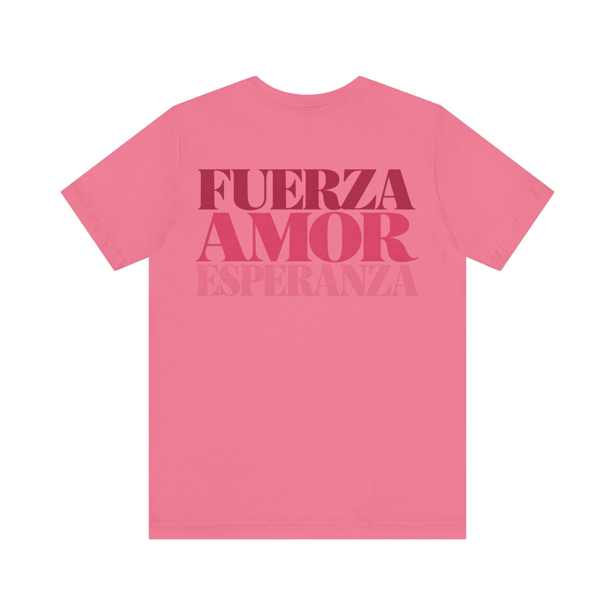 Floral Ribbon Breast Cancer Awareness T-Shirt | Fuerza Amor Esperanza