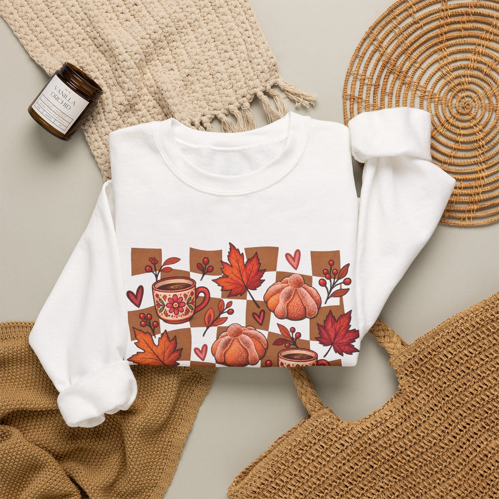 Cafecito Season Fall Crewneck Sweatshirt | Pumpkin Latina Sweater, Sudadera Otoño Cafecito, Cozy Fall Gift