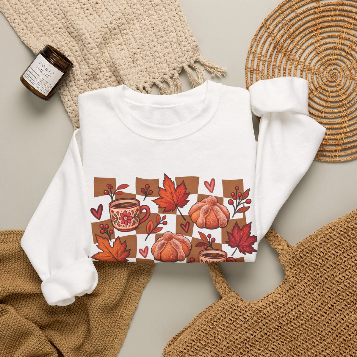 Cafecito Season Fall Crewneck Sweatshirt | Pumpkin Latina Sweater, Sudadera Otoño Cafecito, Cozy Fall Gift
