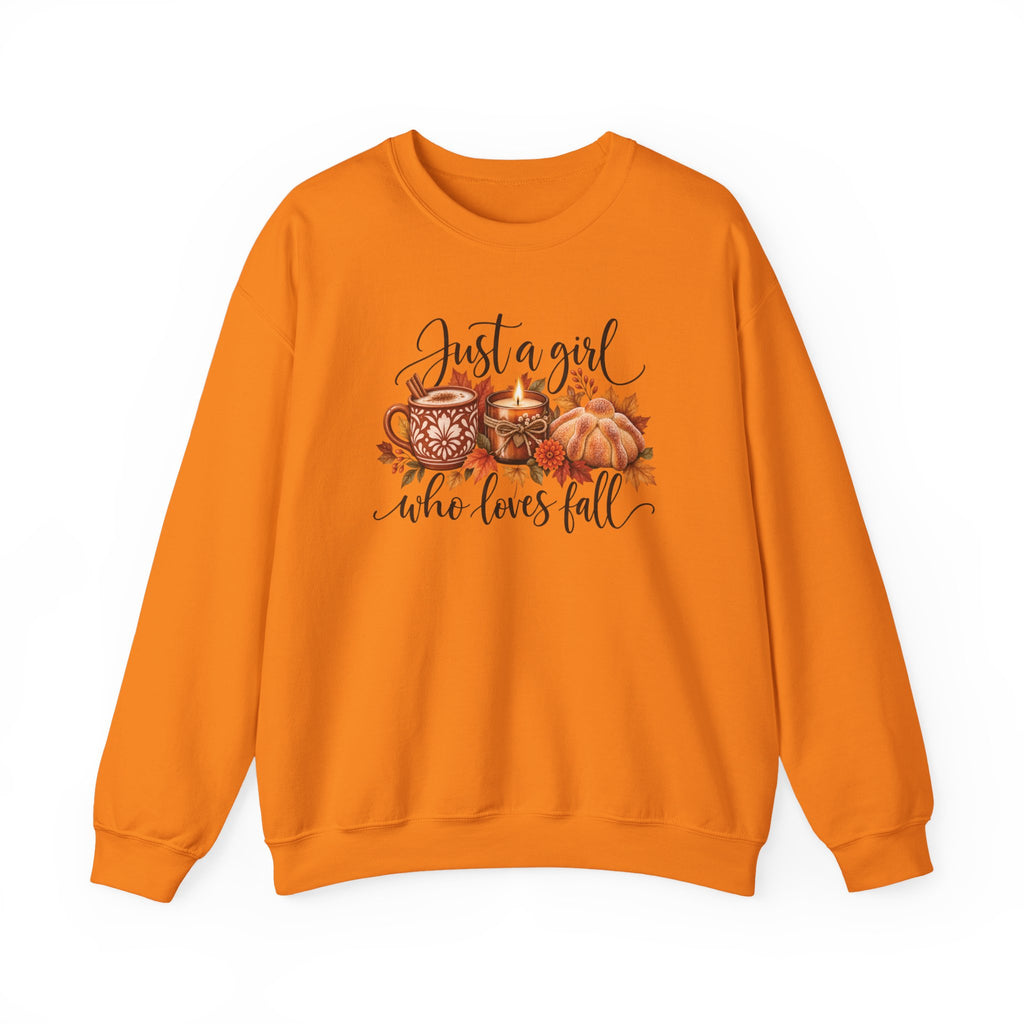 Just A Girl Who Loves Fall Crewneck Sweatshirt | Cozy Autumn Sweater, Pumpkin Spice Gift