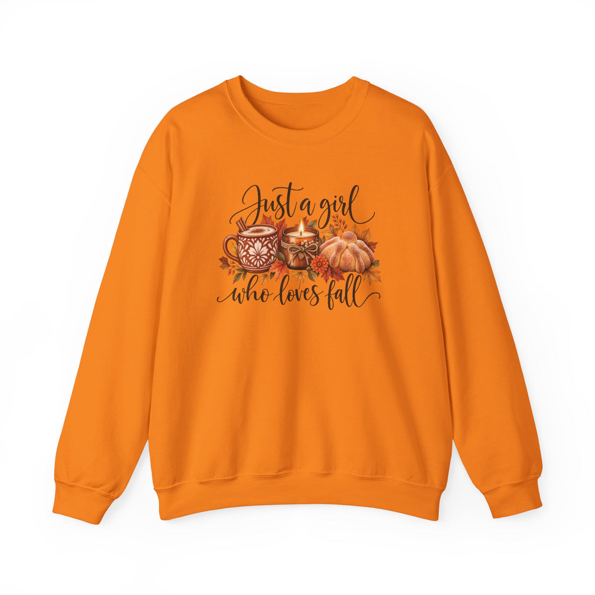 Just A Girl Who Loves Fall Crewneck Sweatshirt | Cozy Autumn Sweater, Pumpkin Spice Gift