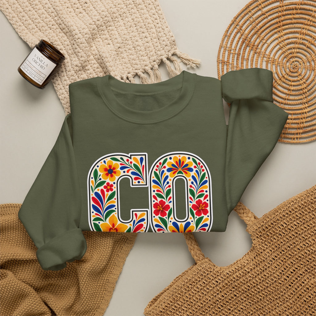 Colombia Floral Monogram Crewneck | Colombian Pride Sweatshirt
