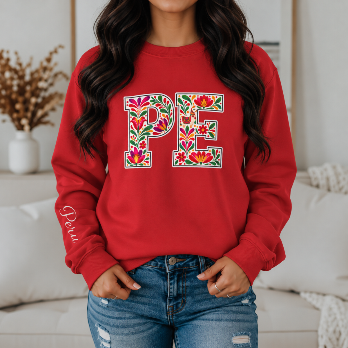 Peru Floral Monogram Crewneck | Peruvian Pride Sweatshirt
