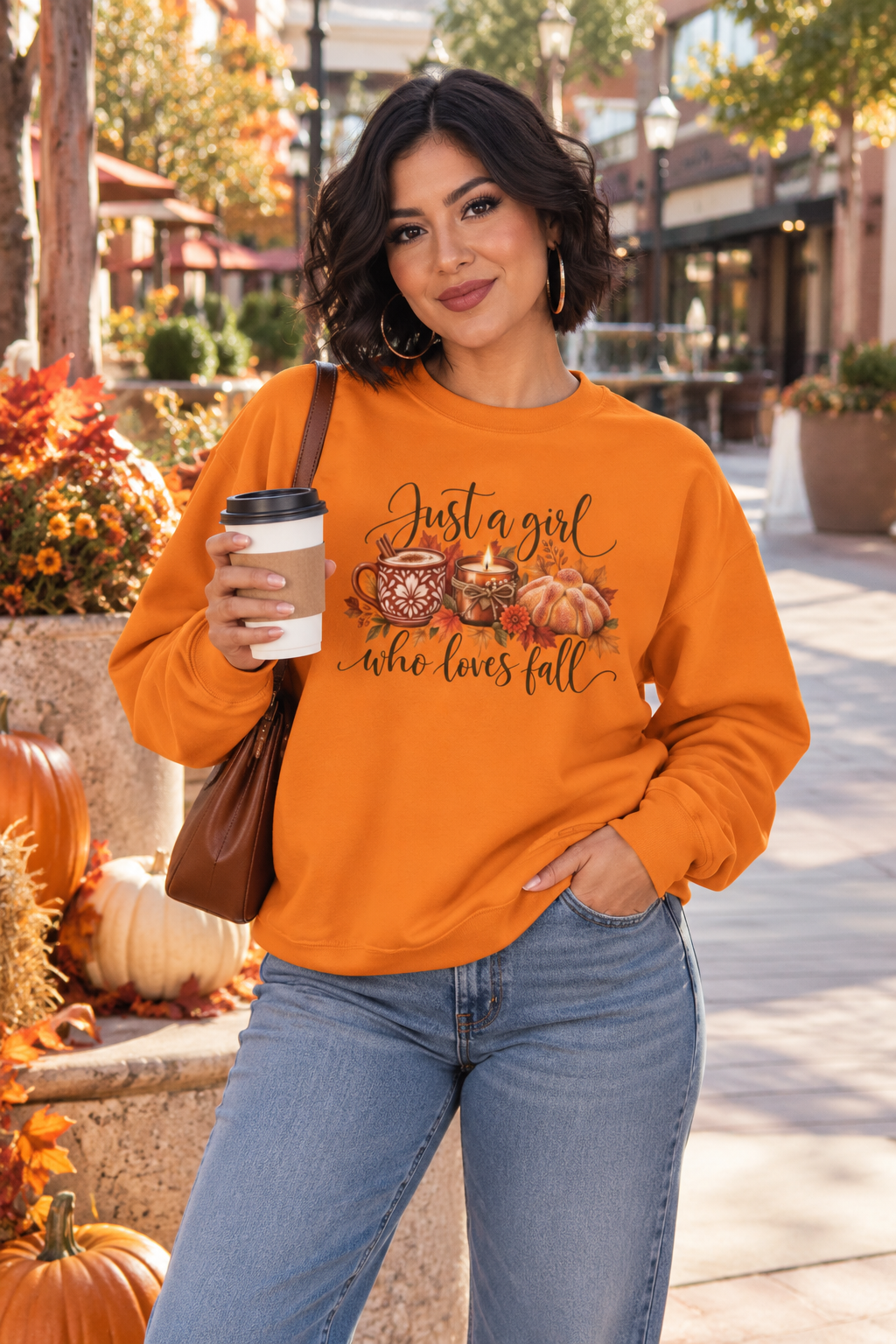 Just A Girl Who Loves Fall Crewneck Sweatshirt | Cozy Autumn Sweater, Pumpkin Spice Gift