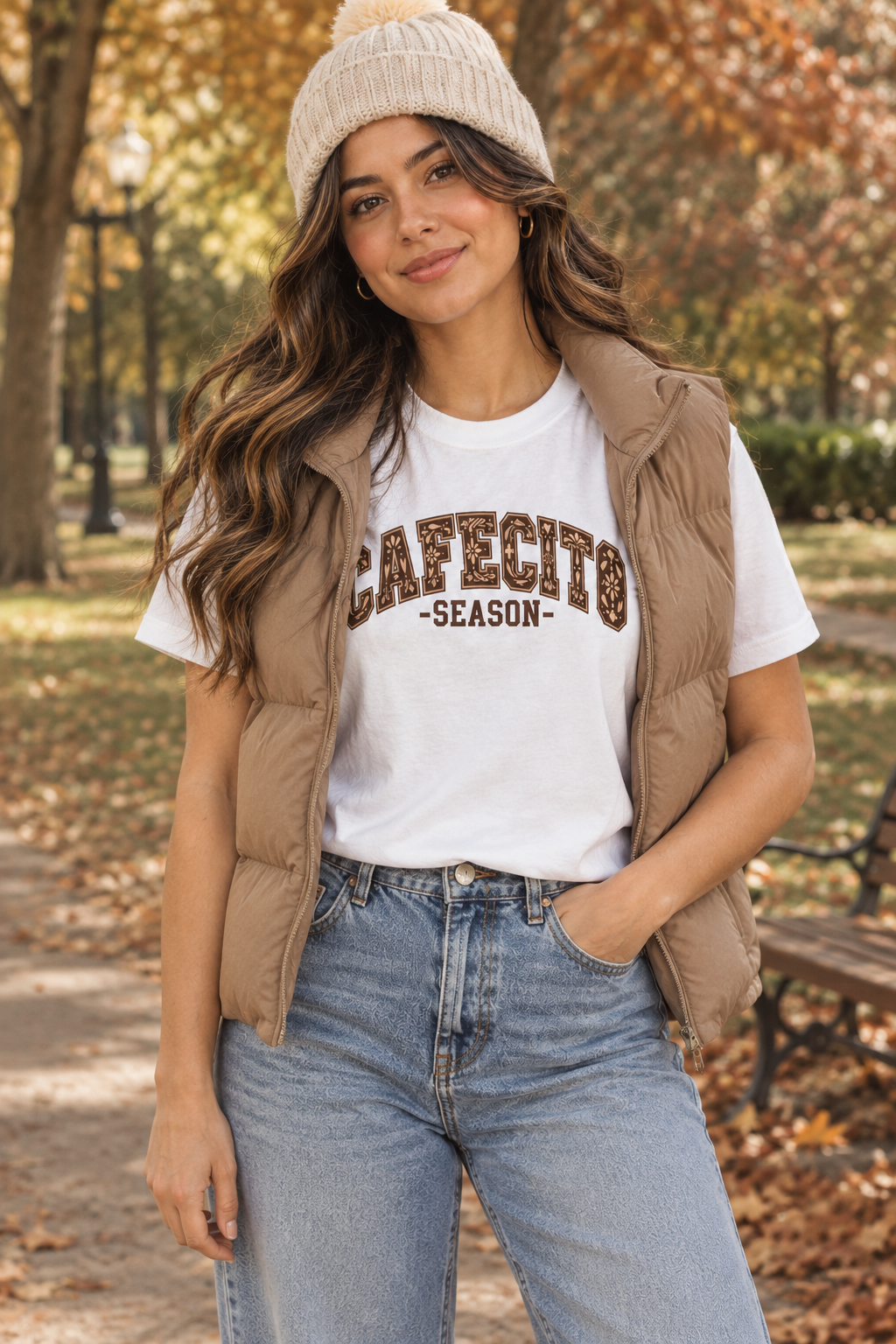 Cafecito Season Varsity T-Shirt | Comfort Colors Garment-Dyed Tee