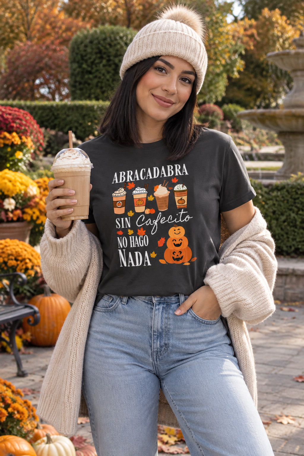 Abracadabra Sin Cafecito No Hago Nada T-Shirt | Halloween Coffee Tee
