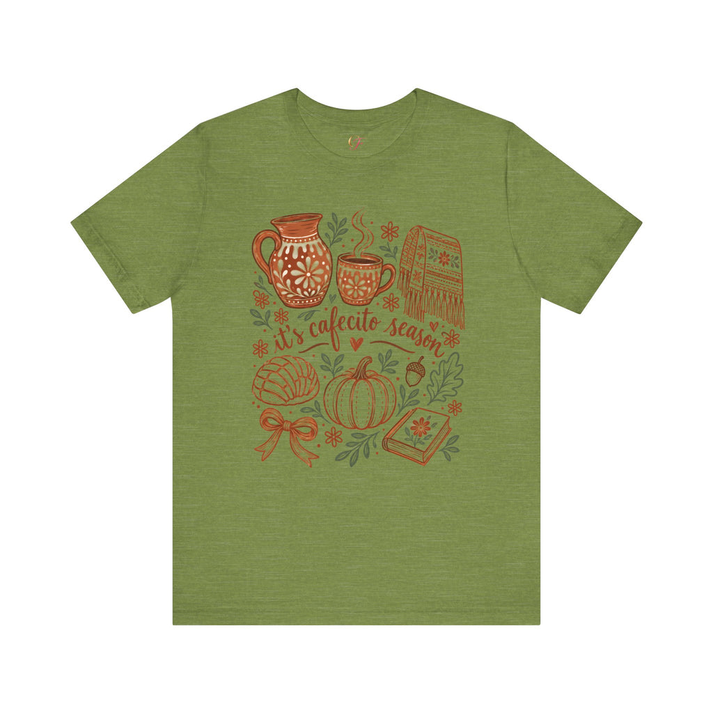 It's Cafecito Season Illustrated Tee | Talavera & Rebozo Latina Shirt, Camiseta Ilustrada Cafecito