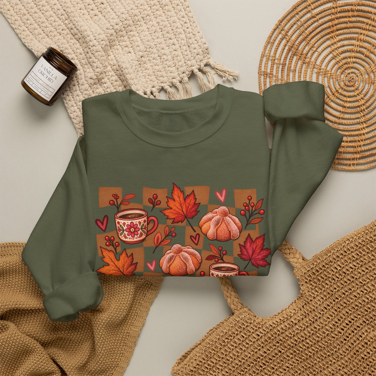 Cafecito Season Fall Crewneck Sweatshirt | Pumpkin Latina Sweater, Sudadera Otoño Cafecito, Cozy Fall Gift