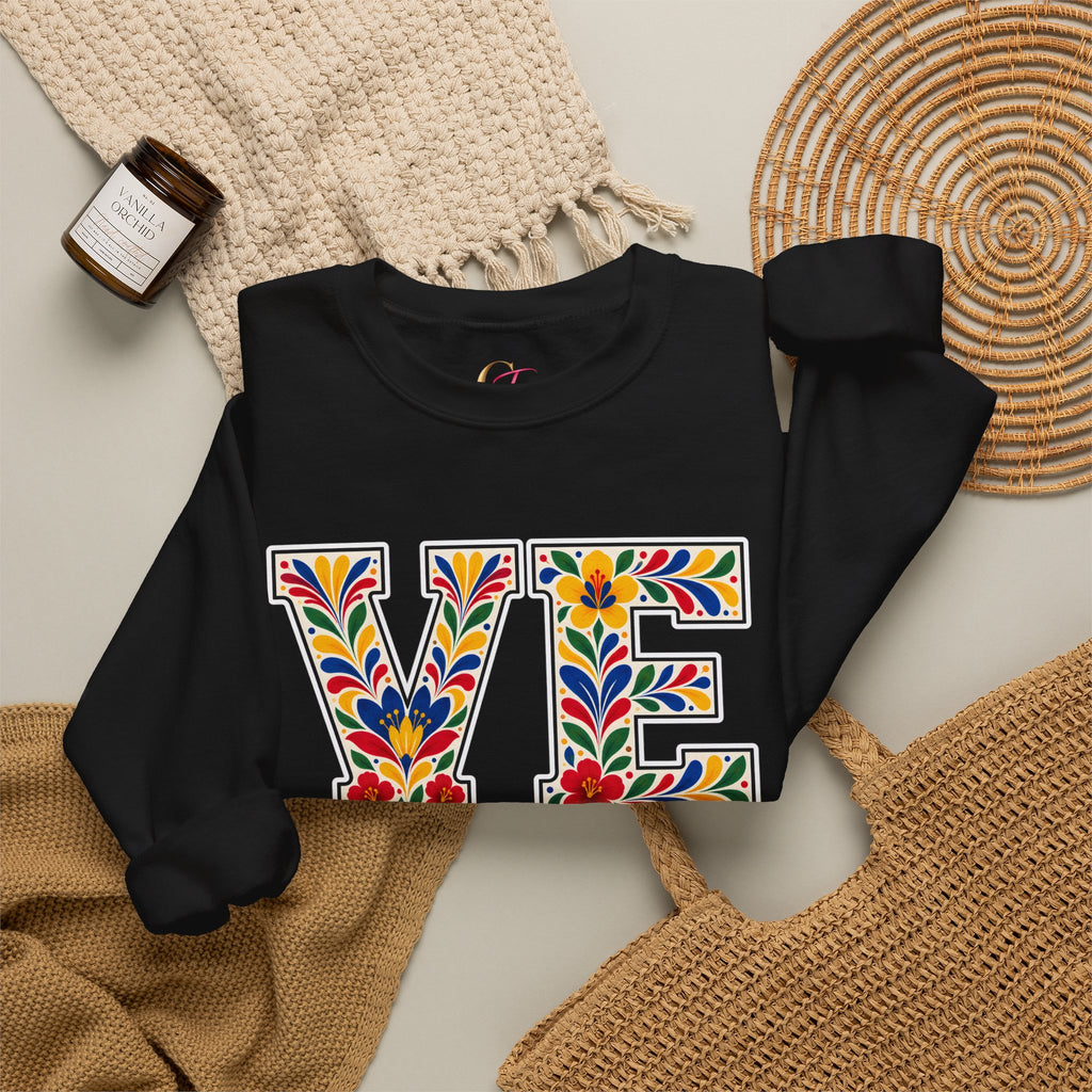 Venezuela Floral Monogram Crewneck | Venezuelan Heritage Pride Sweatshirt