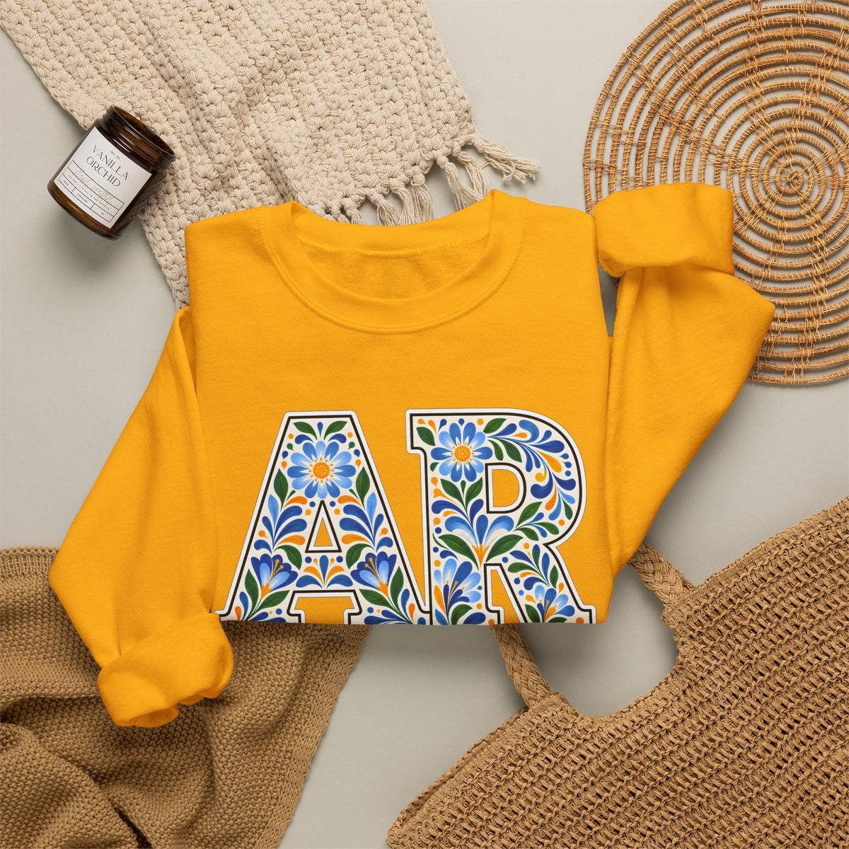Argentina Floral Monogram Crewneck | Argentine Pride Sweatshirt