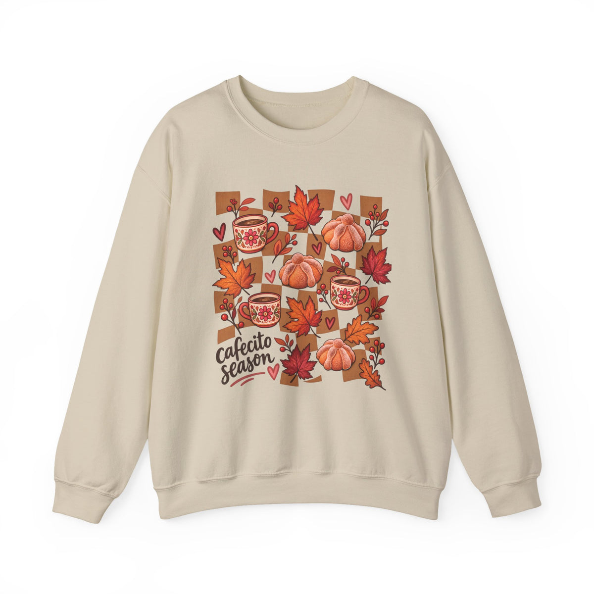Cafecito Season Fall Crewneck Sweatshirt | Pumpkin Latina Sweater, Sudadera Otoño Cafecito, Cozy Fall Gift