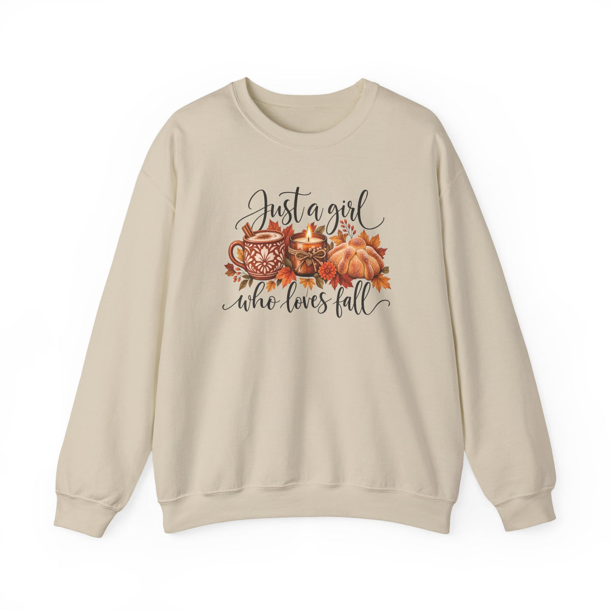 Just A Girl Who Loves Fall Crewneck Sweatshirt | Cozy Autumn Sweater, Pumpkin Spice Gift