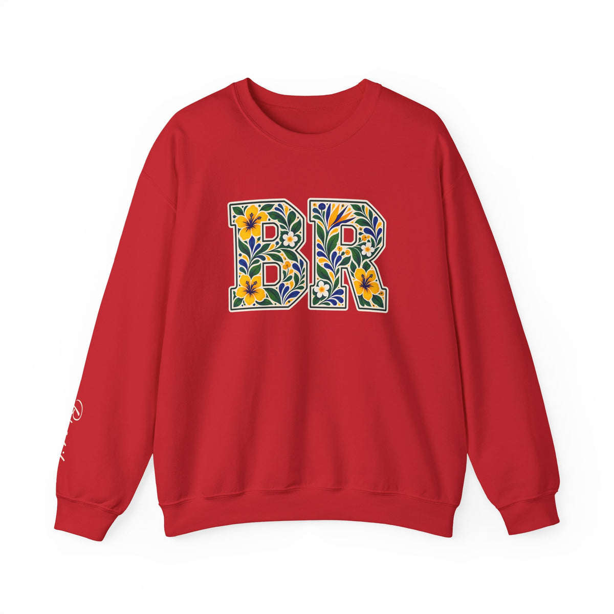 Brazil Floral Monogram Crewneck | Brazilian Heritage Pride Sweatshirt