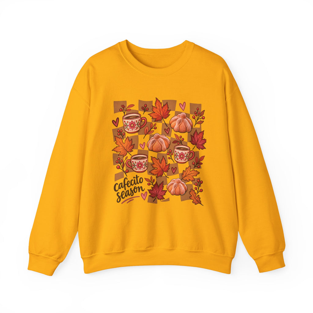 Cafecito Season Fall Crewneck Sweatshirt | Pumpkin Latina Sweater, Sudadera Otoño Cafecito, Cozy Fall Gift
