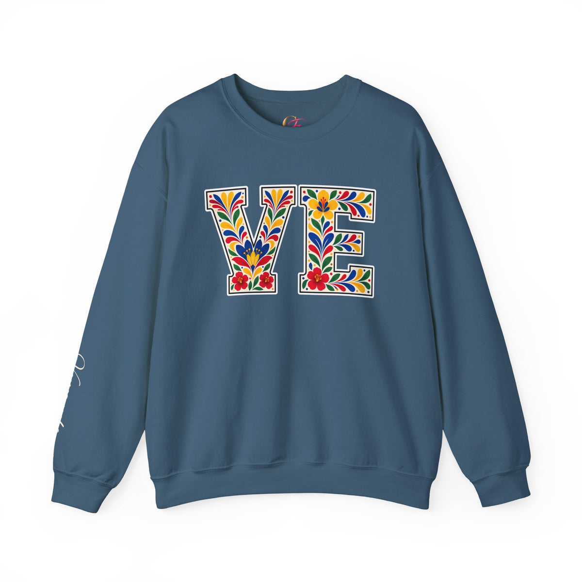 Venezuela Floral Monogram Crewneck | Venezuelan Heritage Pride Sweatshirt